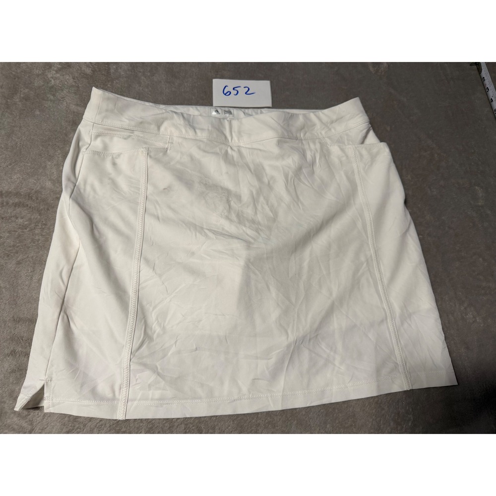 Adidas Golf Skort Womens L White Built-in Shorts Pockets Activewear